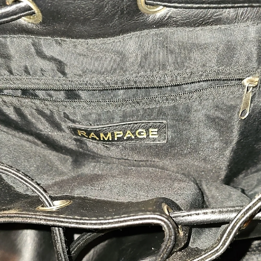 Rampage Women's Black Leather Look Backpack (Same Snap On Closure-Needs Fixing)